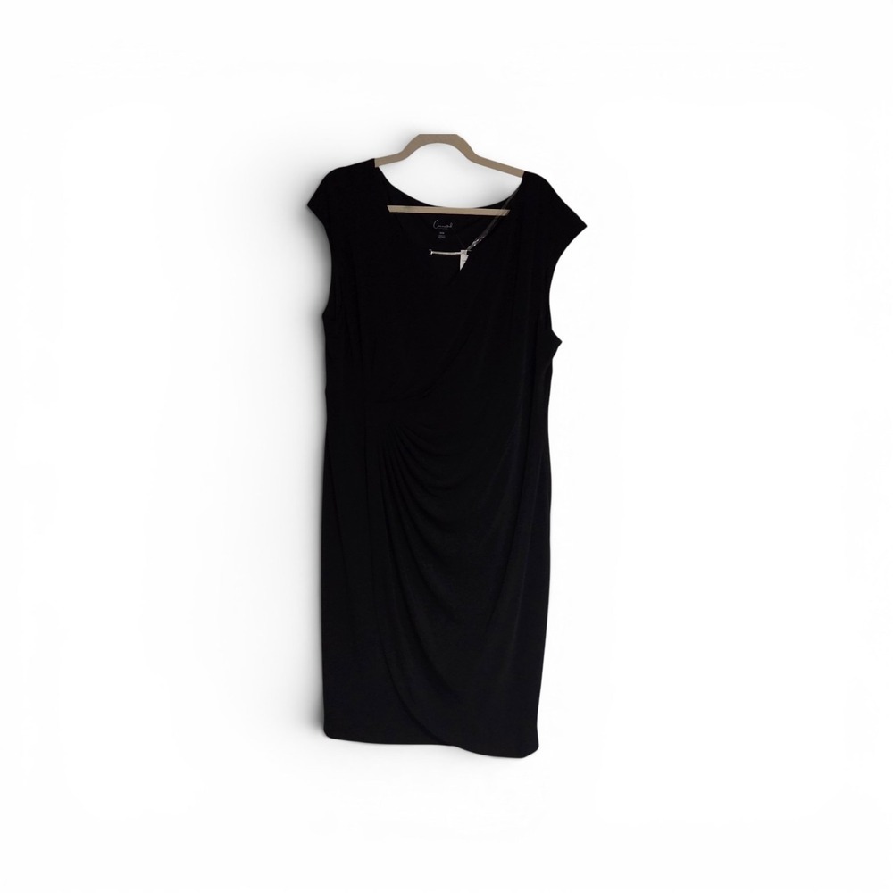 Connected Apparel Sleeveless Sheath Dress Black Ruched Size 20W Wedding NWT